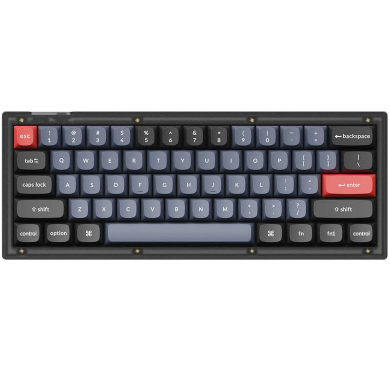 Keychron V4-A1, 60% Layout 61 Keys, Red Switch, RGB, Frosted Black Frame, Hot-Swap, Keychron Pro, Mechanical Wired Keyboard