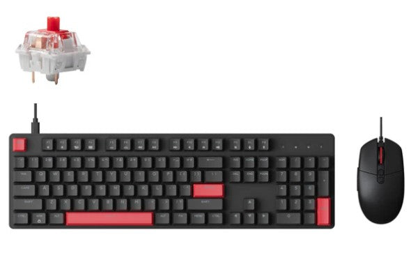 Keychron KEYC-X2-C1, Lemokey X2, 100% layout, Red Switch, RGB, Black, QMK, Wired Keyboard