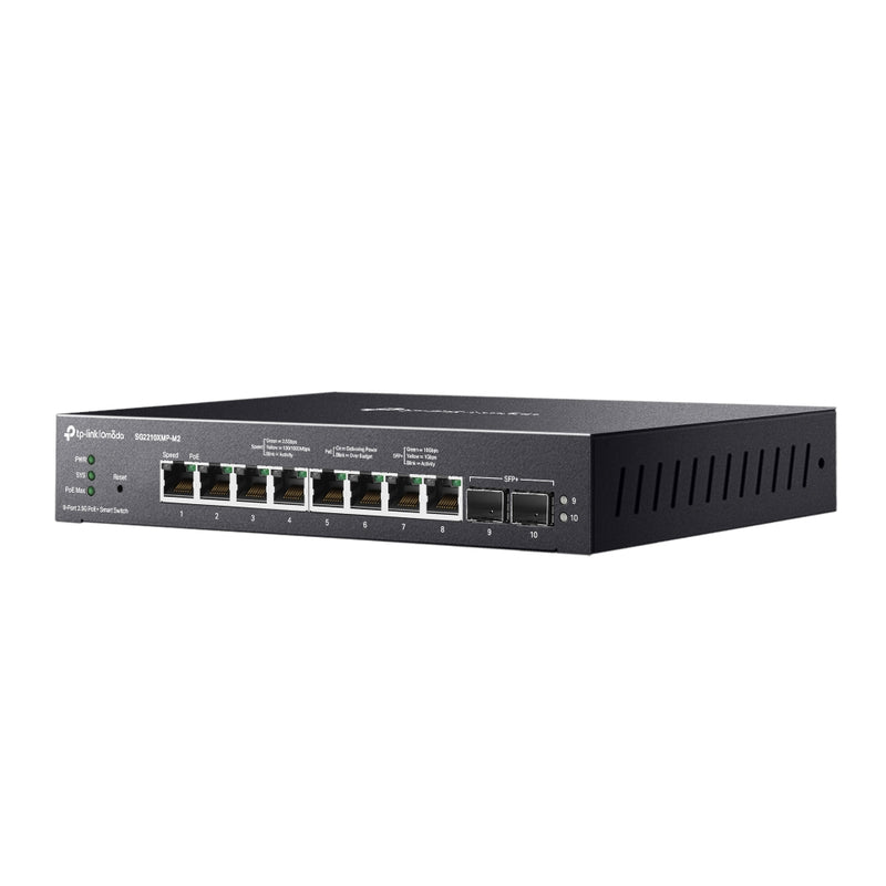 TP LINK Omada 8-Port 2.5GBASE-T and 2-Port 10GE SFP+ Smart Switch with 8-Port PoE+