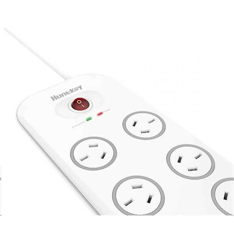 Huntkey SAC807 8 Outlet Surge Protected Powerboard with 4 USB Charging Ports Output:5V, 4A