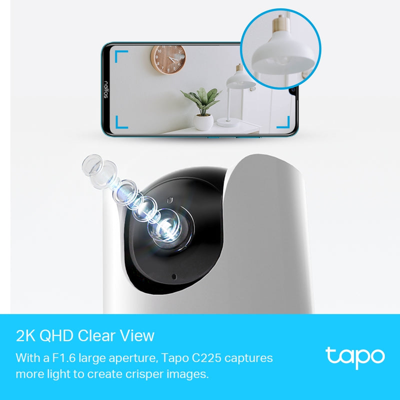 Tapo C220 Pan/Tilt AI Wi-Fi Camera, 2K QHD, Twin Pack
