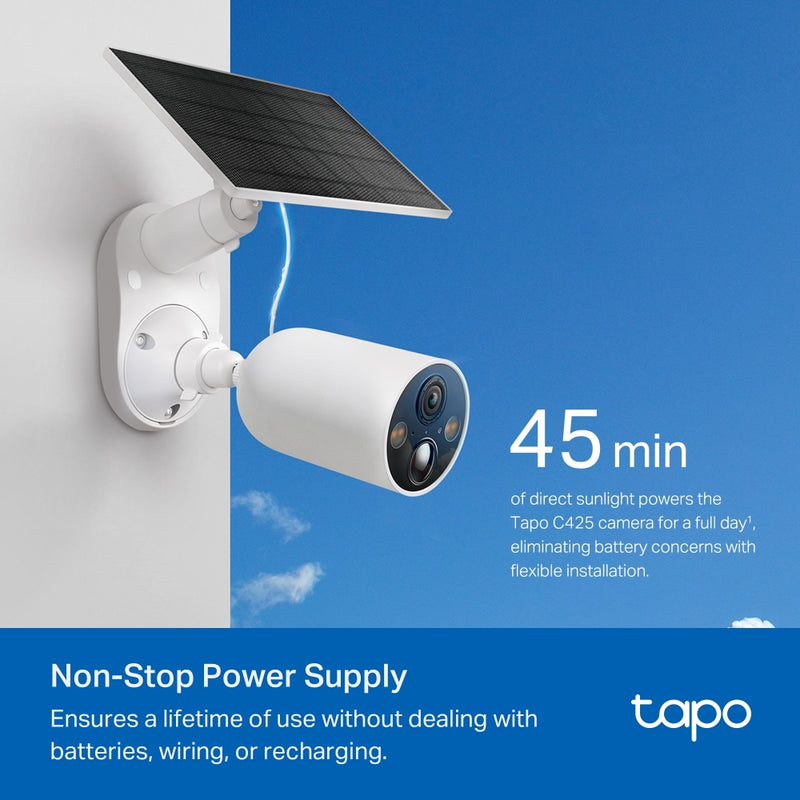 TP LINK Tapo C425 KIT, Smart Wire-Free Security Camera and Solar Panel