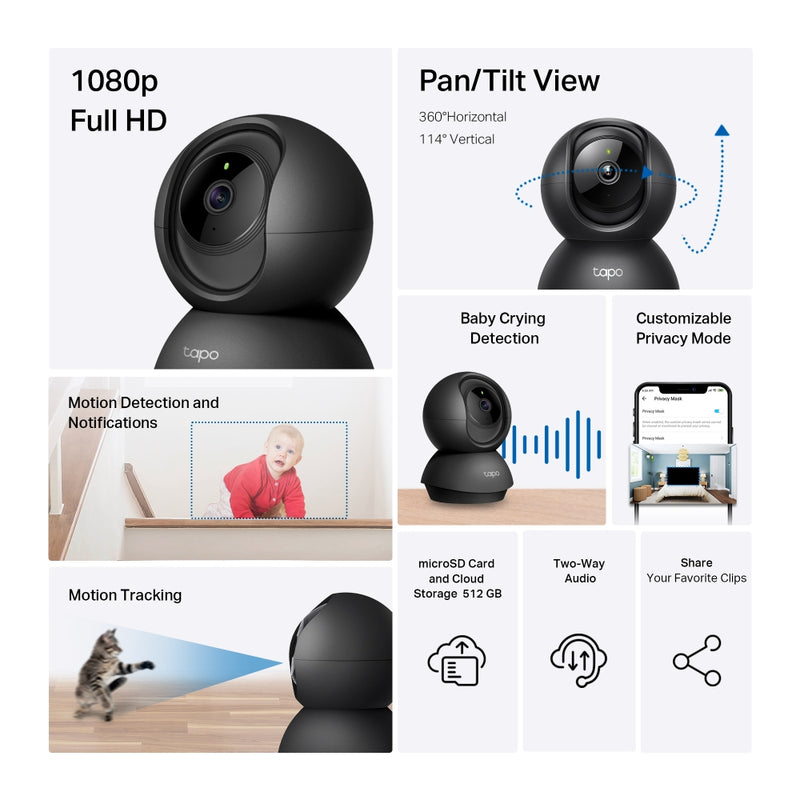 TP-Link Tapo C201, Pan/Tilt Home Security Wi-Fi Camera