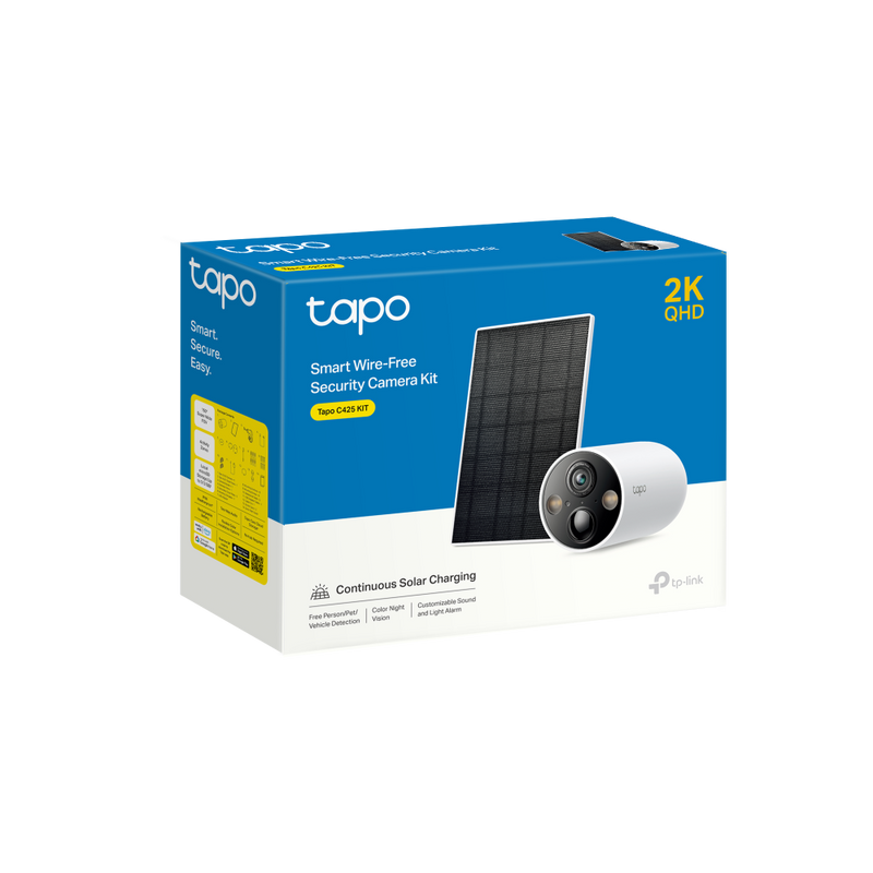 TP LINK Tapo C425 KIT, Smart Wire-Free Security Camera and Solar Panel