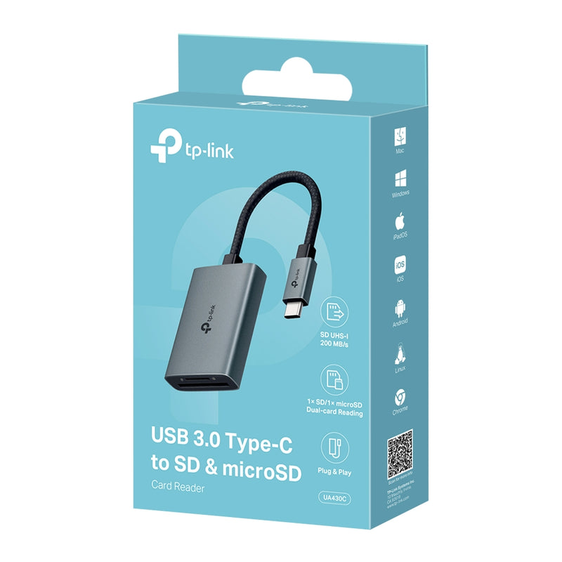 TP-Link UA430C, USB 3.0 Type-C to SD & microSD 3.0 Card Reader