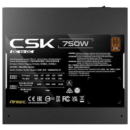 Antec CSK750DC AU 80plus Bronze 5yr Warranty PSU