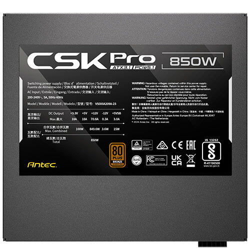 Antec CSK850 PRO 850w Bronze semi-modular PSU