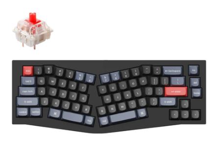 Keychron Q8-C1 65% layout, Red Switch, RGB, Carbon Black QMK, Gateron G pro Mechanical, Wired Alice Keyboard